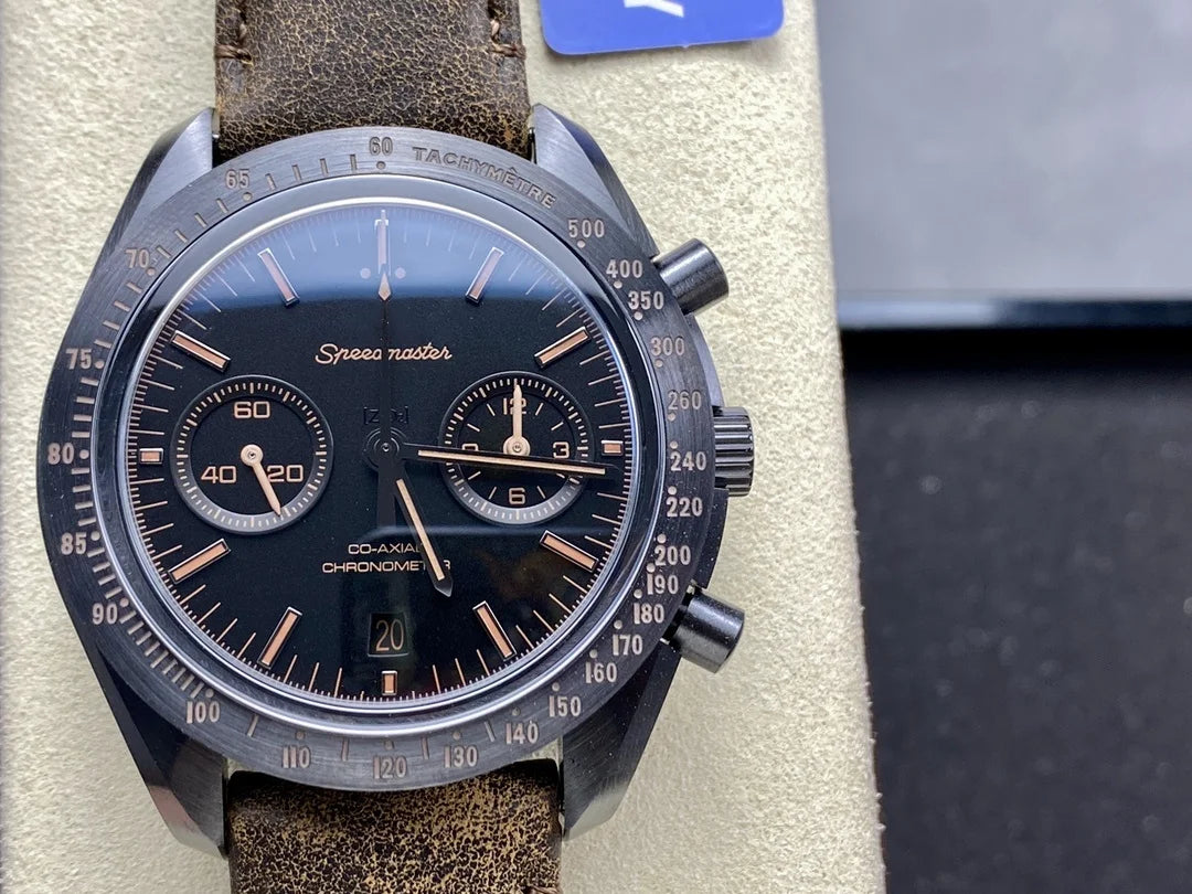 Black Ceramic Chronograph Watch 44mm — Black | KIMLUD