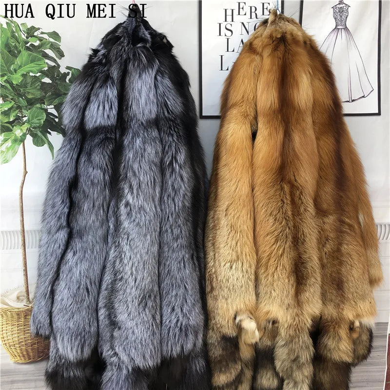 Women's clothing fur coat red fox coat vertical stripe silver fox red fox fur coat fox fur coat women's natural fur coat coat