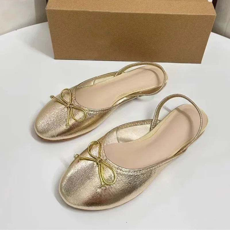 Close Toe Bowknot Decoration Quality Flat Sandals Durable Fashion Women Mules Classic Beautiful Backless Female Slippers