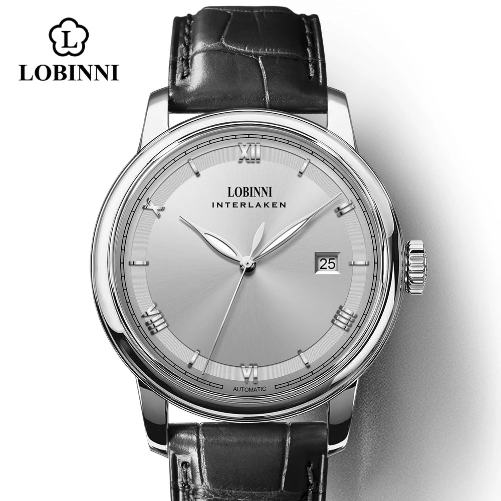 Switzerland LOBINNI Men Watches Luxury Brand Perpetual Calender Japan MIYOTA Auto Mechanical Men's Clock Sapphire Leather