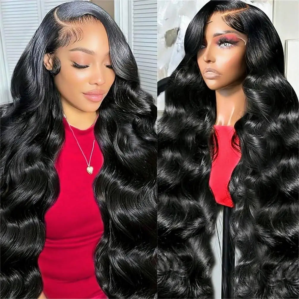 10A Raw Brazilian Body Wave Full Frontal Lace Glueless 13x4 HD Transparent Lace Front Natural Black Deep Texture-Long Blonde