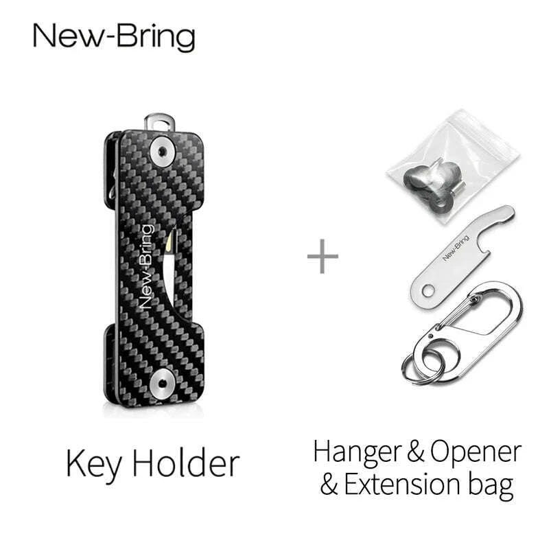 newbring-smart-key-holder-keychain-car-key-wallets-ring-collector-housekeeper-carbon-fiber-g2-diy-edc-pocket-key-organizer-smart-kimlud-kimlud-33911852