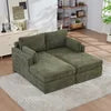 Chenille Upholstery Sofa Bed With Cushions And Metal Legs For Refined Living Rooms — Olive | KIMLUD