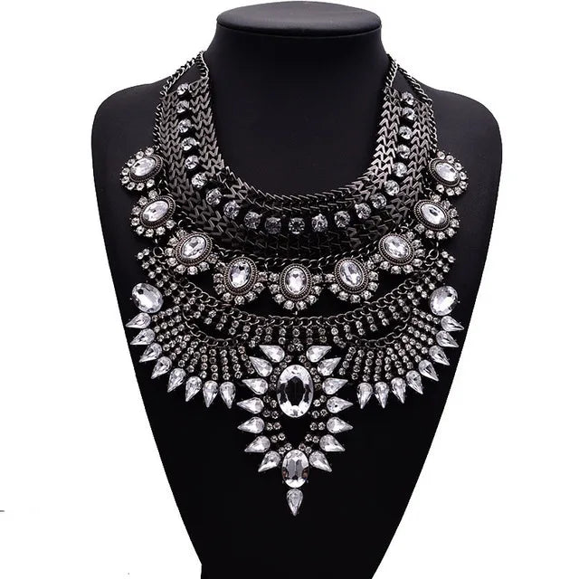 Boho Long Maxi Coin Necklace Women Vintage Ethnic Statement Big Collar Tassel Choker Necklace Femme Silvery Gypsy Jewellery
