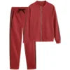 Waterproof Polyester/Cotton Two-Piece Set With Patches — Gray Heather | KIMLUD