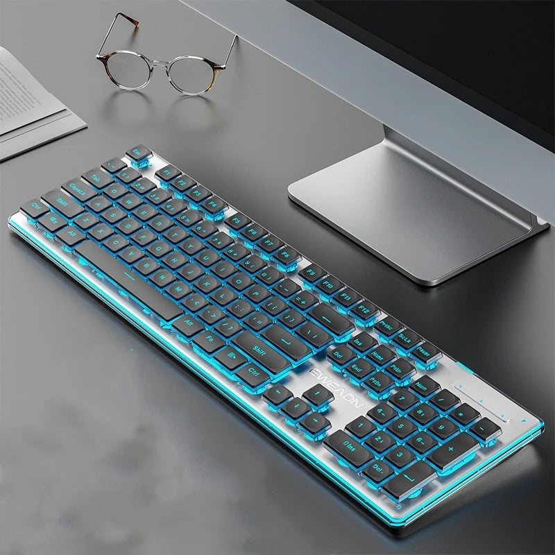 Metal Chassis Keyboard And Mouse Set Ultra-Thin Wireless Mechanical — Matte Black | KIMLUD