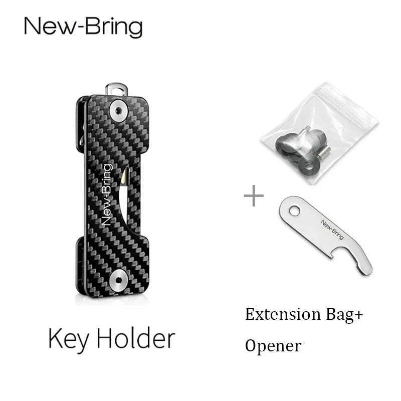 newbring-smart-key-holder-keychain-car-key-wallets-ring-collector-housekeeper-carbon-fiber-g2-diy-edc-pocket-key-organizer-smart-kimlud-kimlud-33911853
