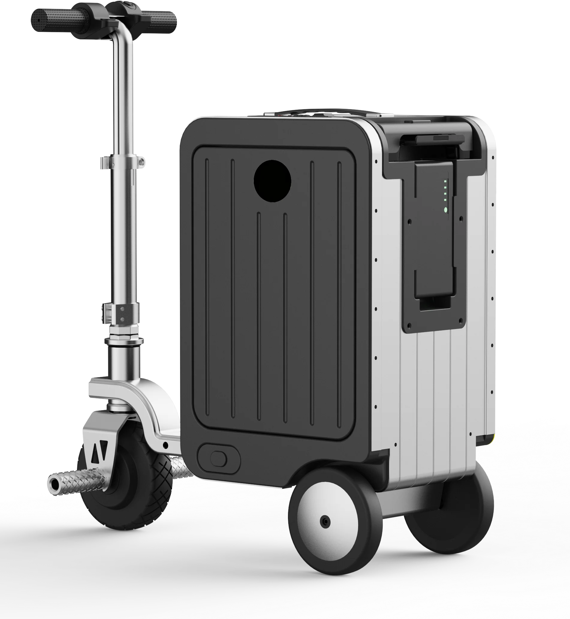 Smart ABS Luggage 20-Inch With Electric Compartment — Black | KIMLUD
