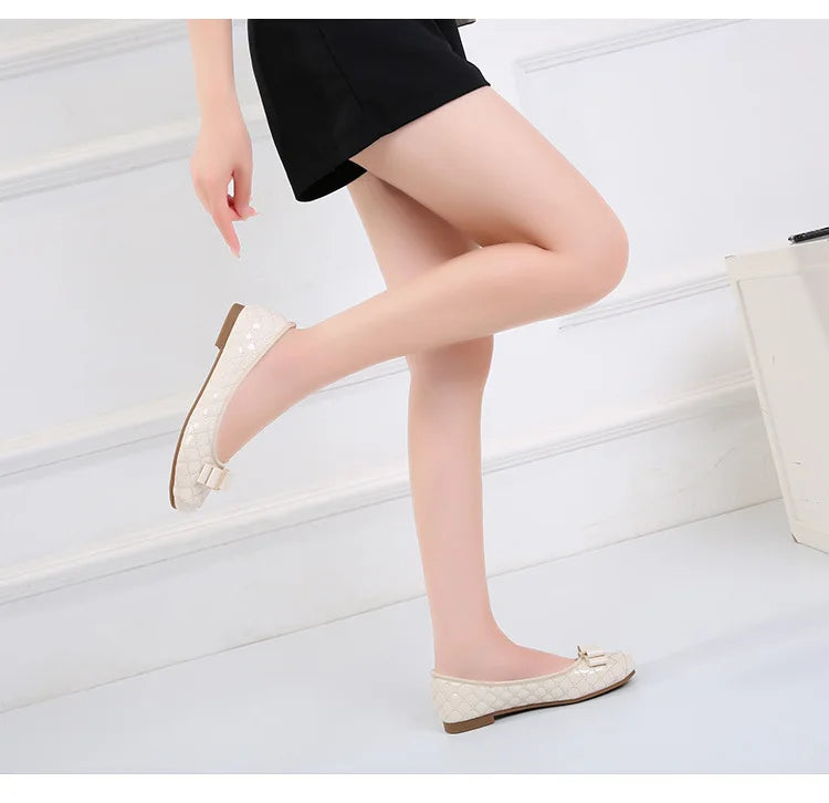 Women's Flat Shoes Spring Autumn New Square Toe Chain Comfortable Casual Square Toe Slip-On Female Shoes Large Size 36-42
