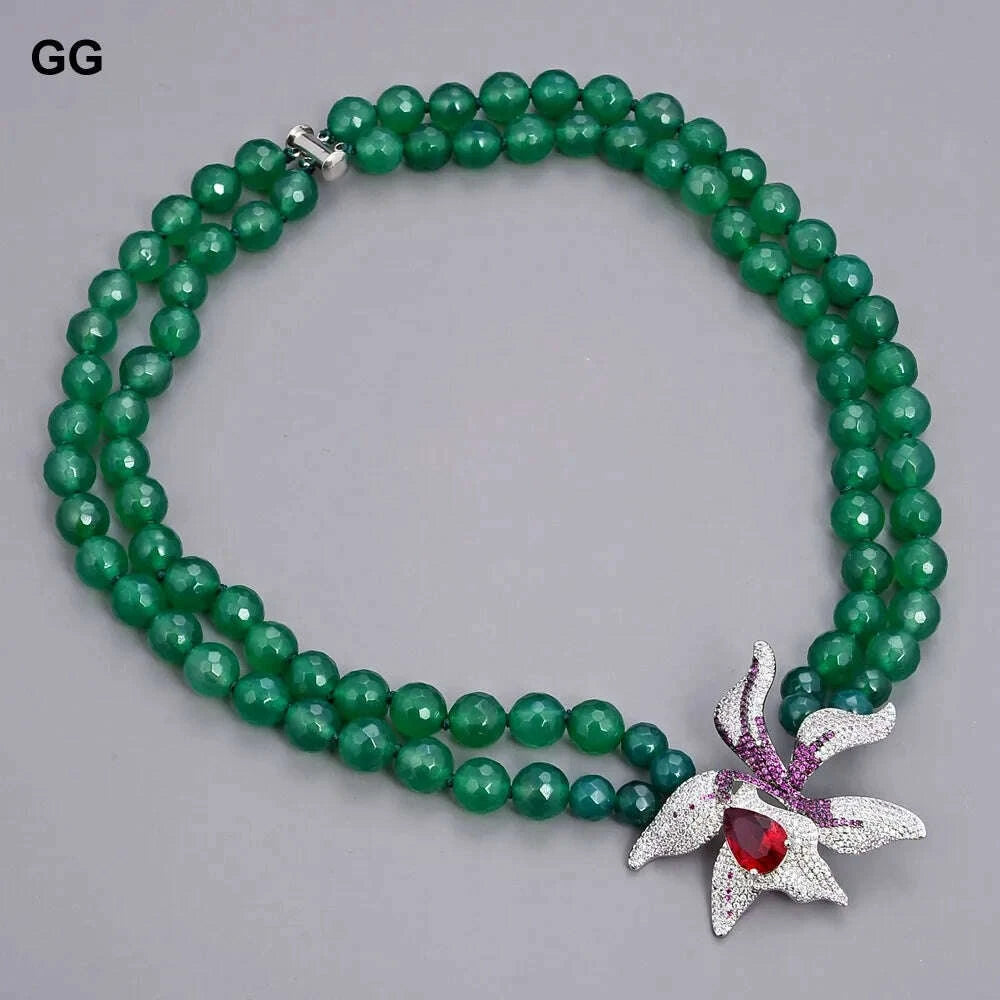 guaiguai-jewelry-18-19-2-rows-green-round-agates-necklace-red-crystal-cz-flower-pendant-for-women-kimlud-kimlud-33912913