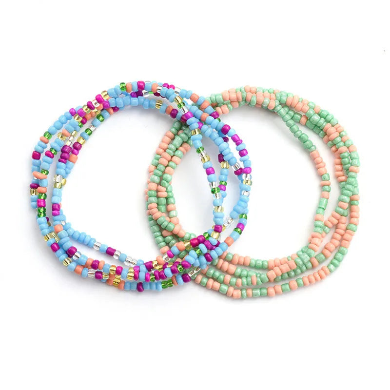 Acrylic Waist Bead Set Two-Piece — Multicolor | KIMLUD