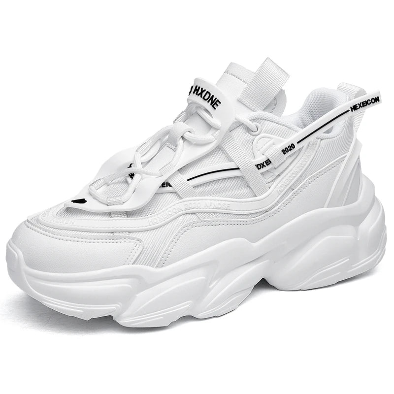 Sculpted Cloud-Cushioned Sneakers — White | KIMLUD