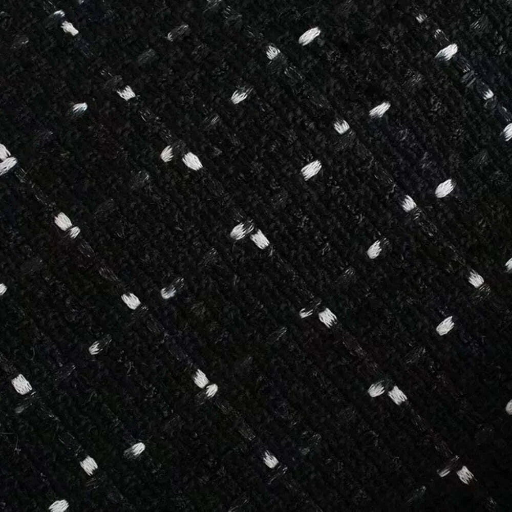 KIMLUD, XEASY Tweed Dress Women Sexy Bodycon Slip Dress For Women 2021 Vintage Black Casual Women Clothing Hollow Out Waist Mini Dresses, KIMLUD Womens Clothes