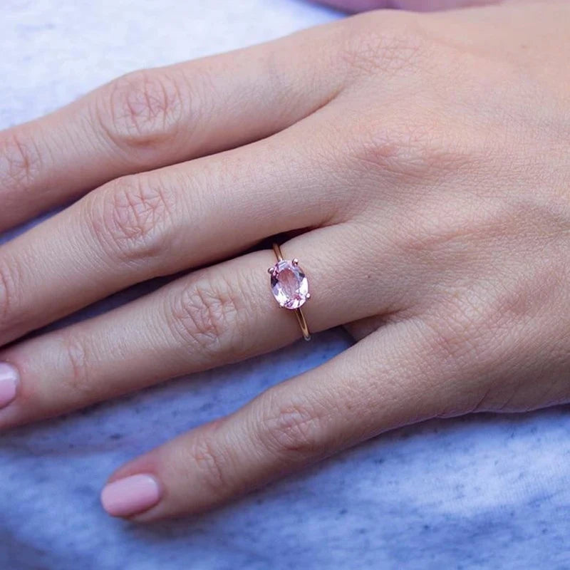 Wedding Engagement Dating Rings For Women Female Opal Gold Color Dainty Ring With Stone Fashion Y2k Jewelry Gift Wholesale R865