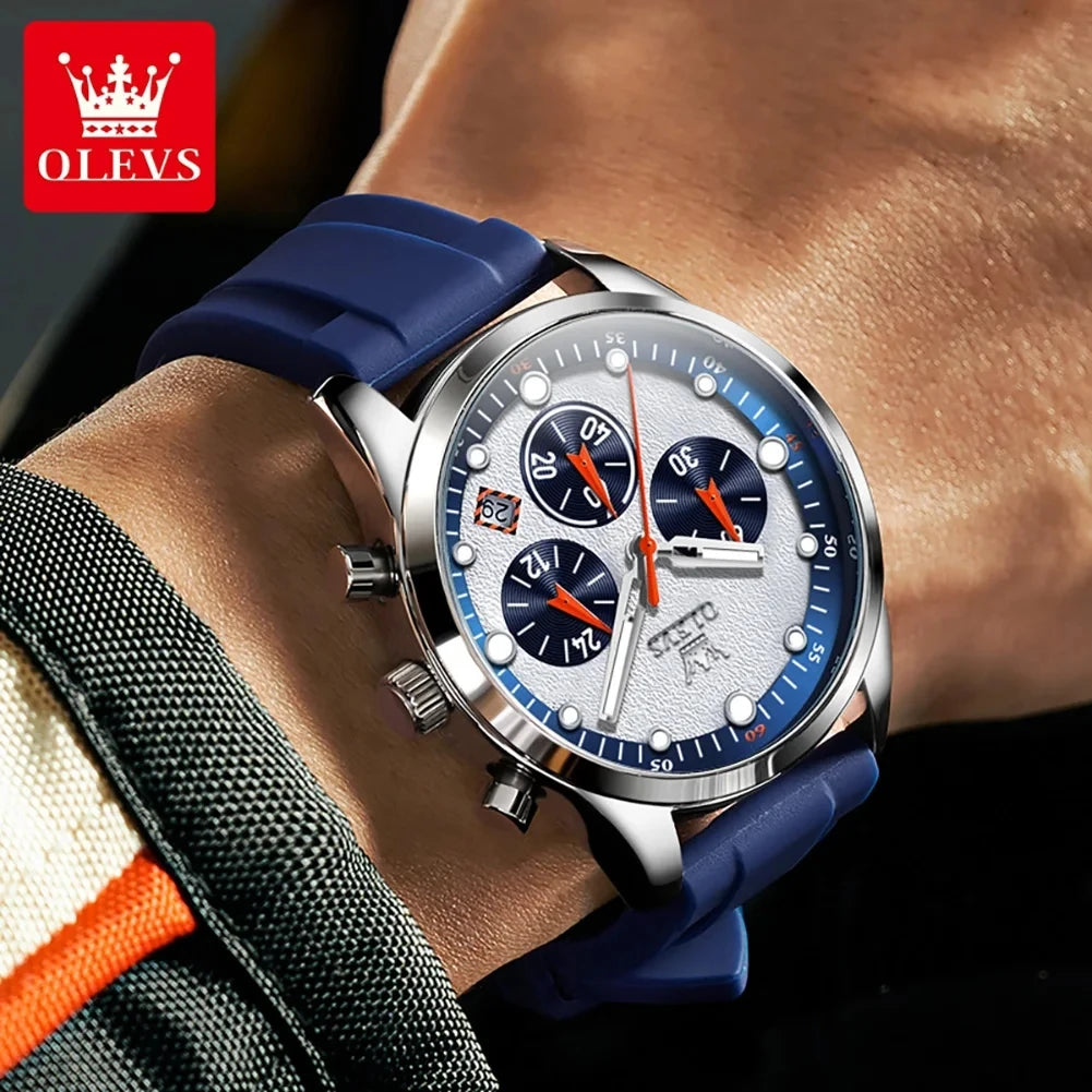 OLEVS 5602 New Fashion Luminous Sports Date Men Watch Silicone Quartz Men's Wristwatch Waterproof Luxury Watches for Man