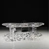 Epoxy Resin Dining Table Irregular Waterfall Edge — Clear | KIMLUD