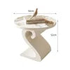 Oval Coffee Table With Integrated Lighting And Sculptural Twin-Curve Metal Base — White | KIMLUD