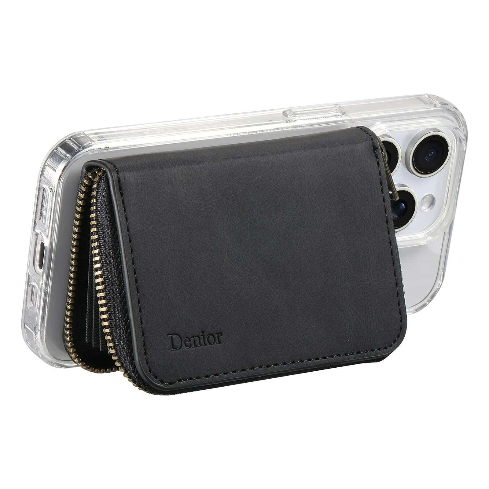 denior-rfid-blocking-zipper-wallet-with-multiple-card-slots-faux-leather-strong-magnetic-id-credit-card-holder-money-bagkimludkimlud-35566227