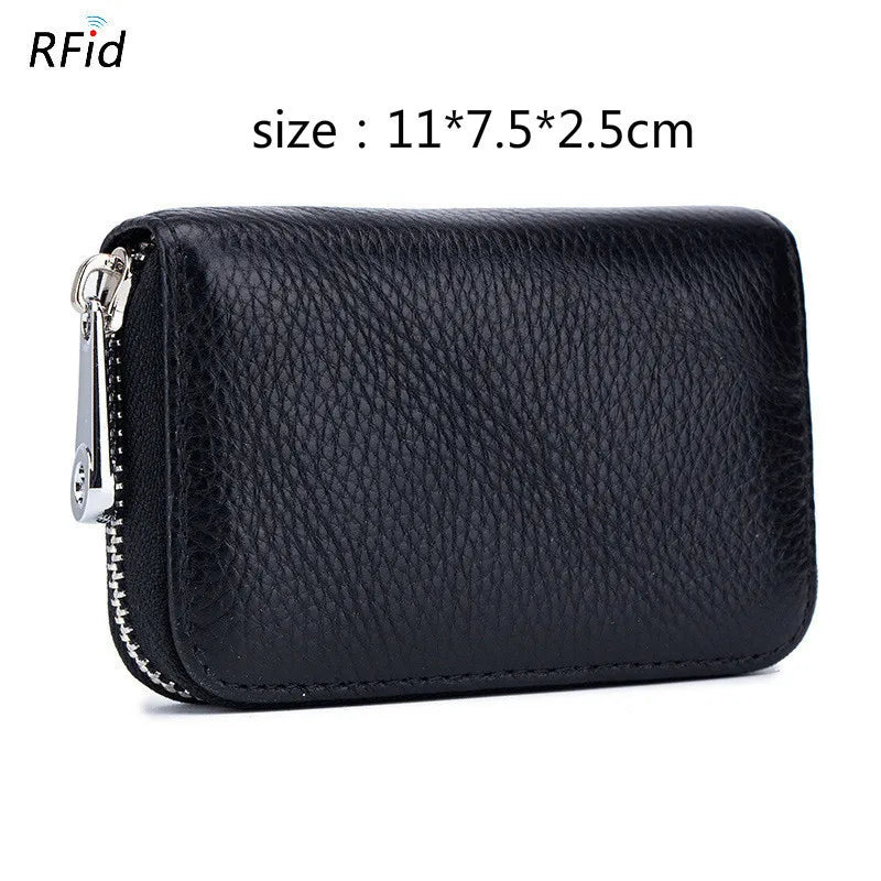Genuine Leather Bags RFID Wallet 36 Card Holders Phone Case — Black | KIMLUD