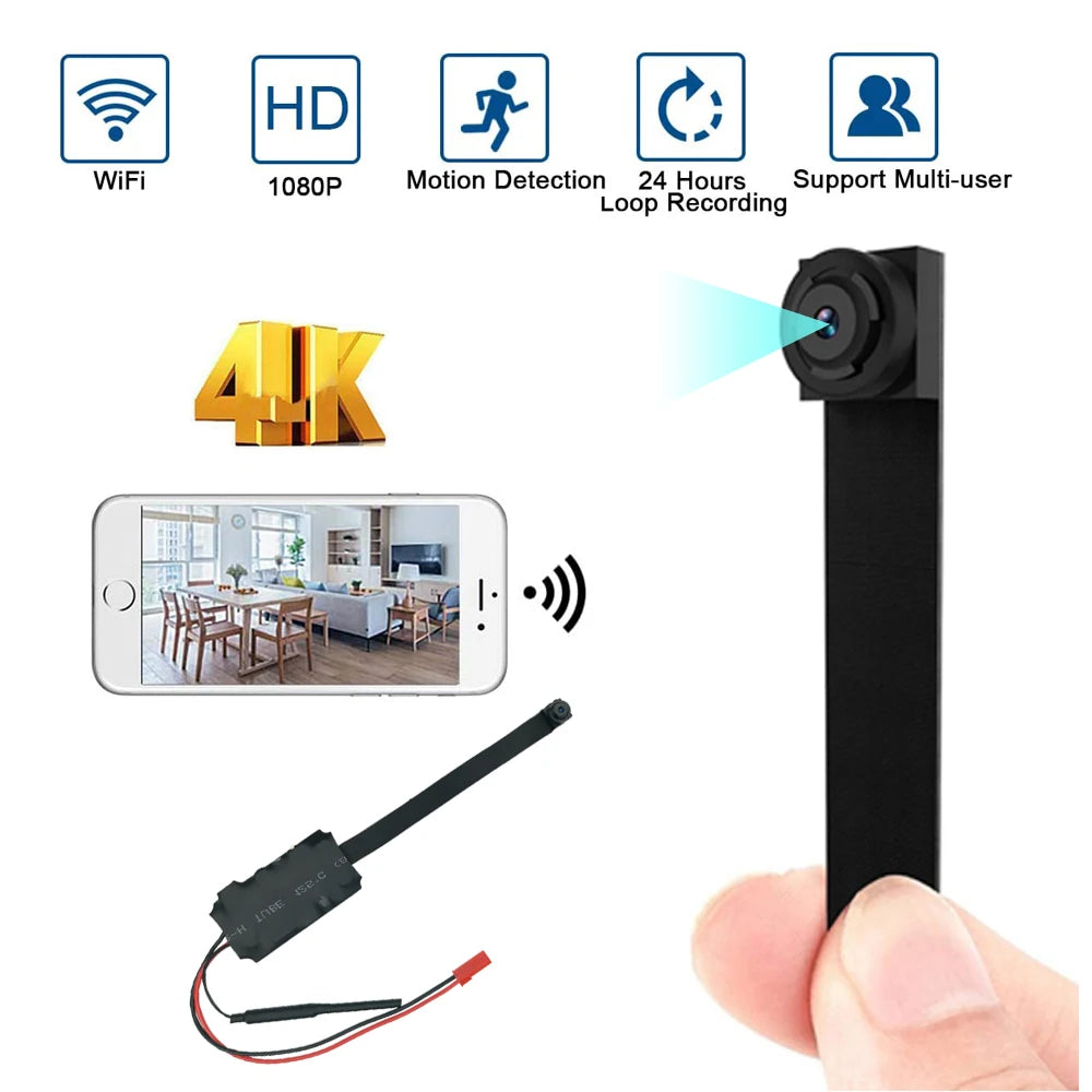 Mini Camera HD 4K 1080P Wifi IP Micro Camcorde Portable Wireless Module Video Recorde Support Remote View P2P Camera 128GB card