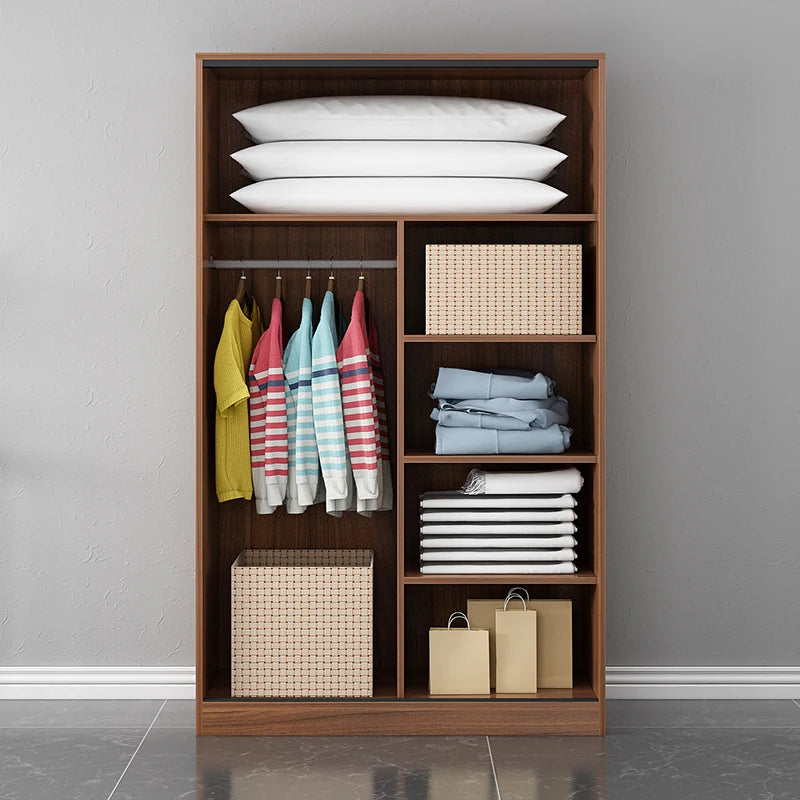 Walnut Wood Wardrobe Sliding Door — Walnut | KIMLUD