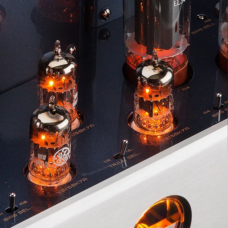 El34 Tube Integrated Amplifier With Bluetooth LDAC — Silver | KIMLUD