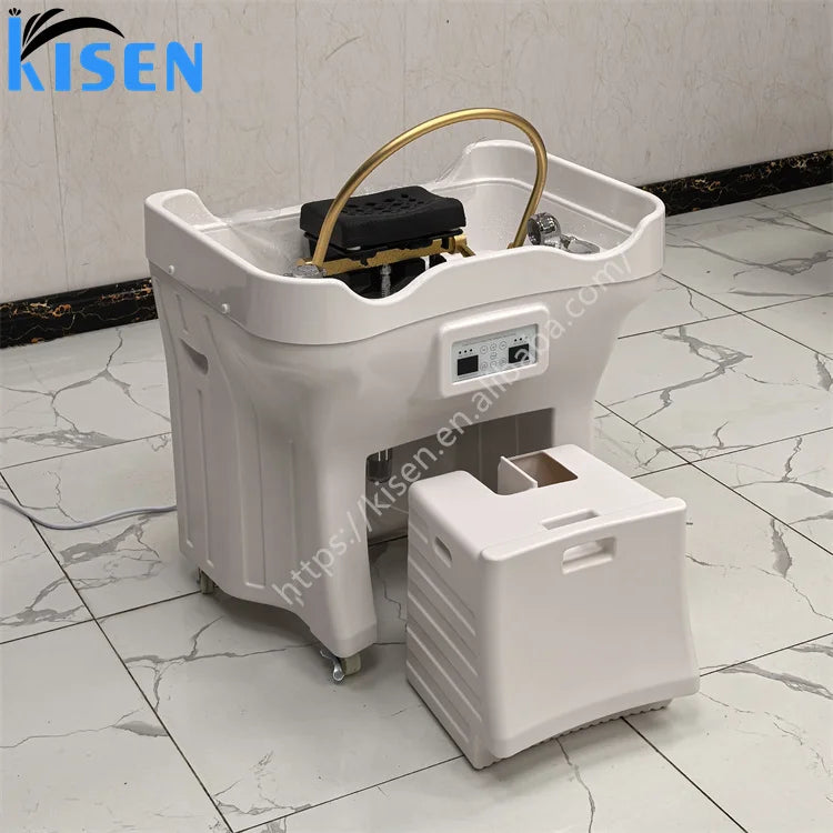 Kisen Model Luxury Salon Furniture Hair Washing Bed Accessories Japan Head Spa Equipment Portable Shampoo Basin No Plumbing