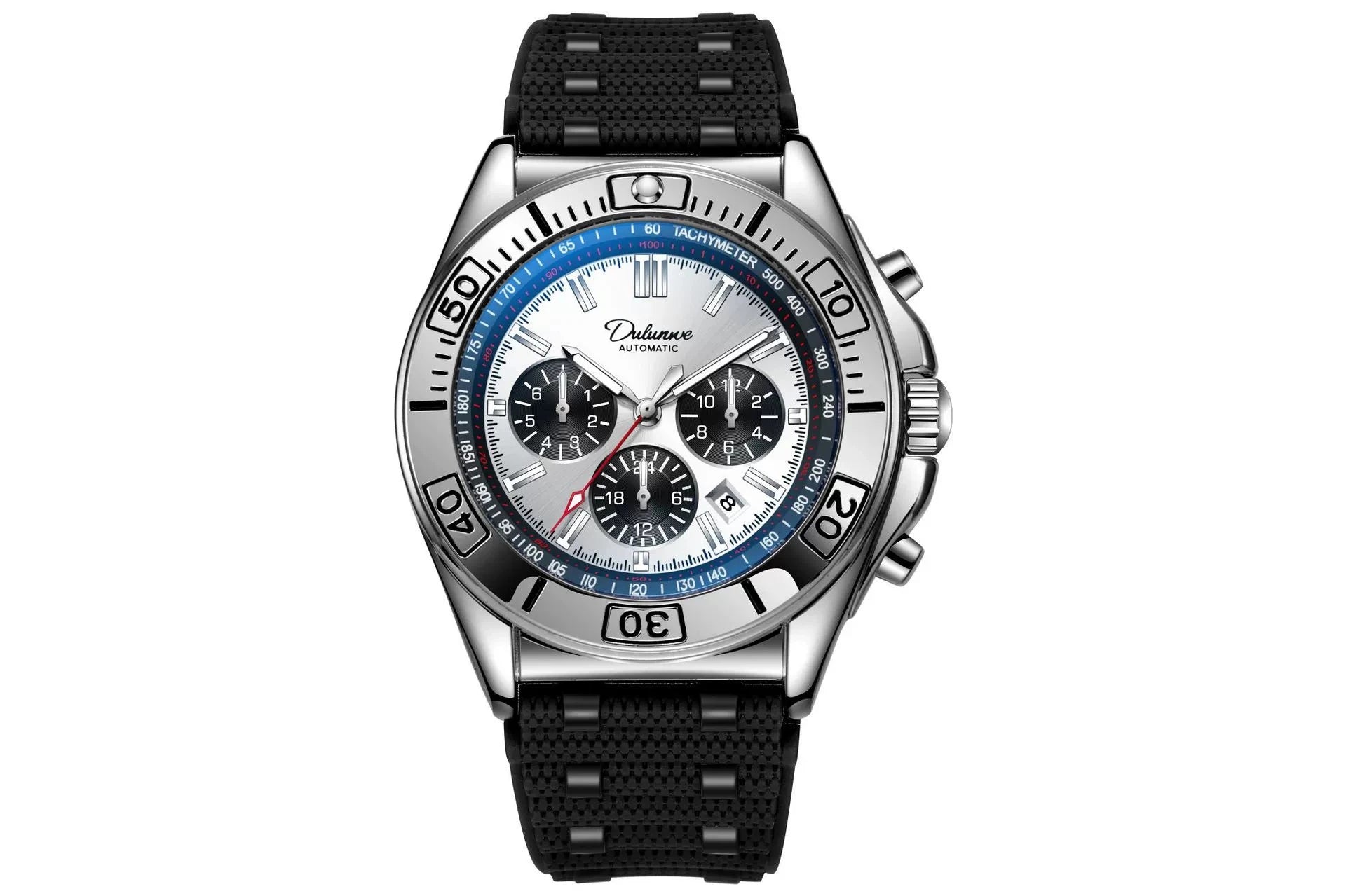 Sport Chronograph Watch With Subdials And Luminous Numerals — Green | KIMLUD