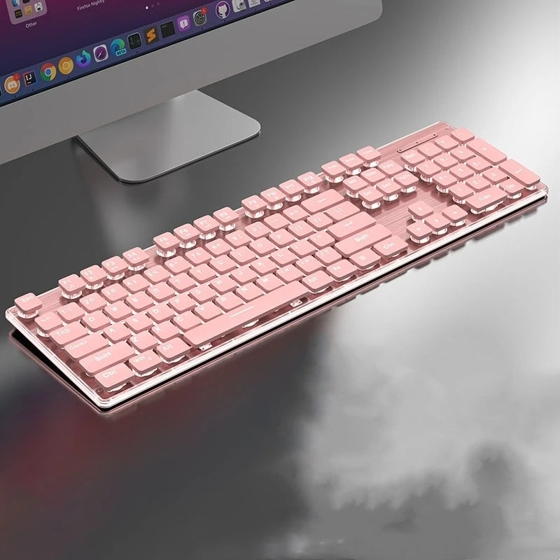 Metal Chassis Keyboard And Mouse Set Ultra-Thin Wireless Mechanical — Matte Black | KIMLUD