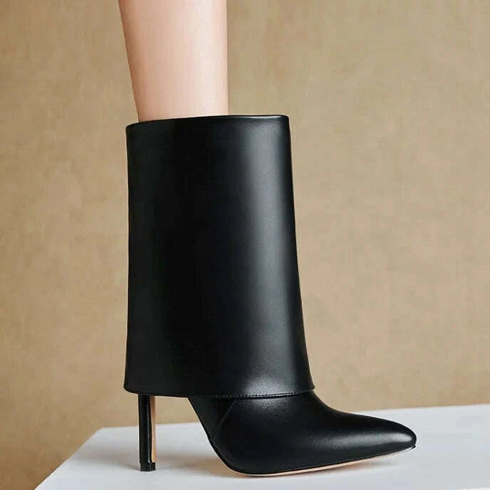 solid-folding-design-pointed-toe-booties-for-women-thin-high-heel-slip-on-short-shoes-fashion-western-plus-size-43-ankle-bootskimlud-womens-fashion-34622960