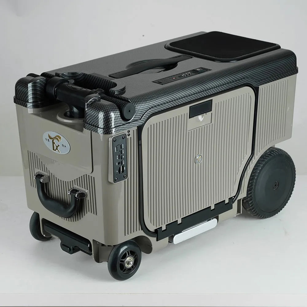 ABS Luggage 20-Inch Rideable Electric — Black | KIMLUD