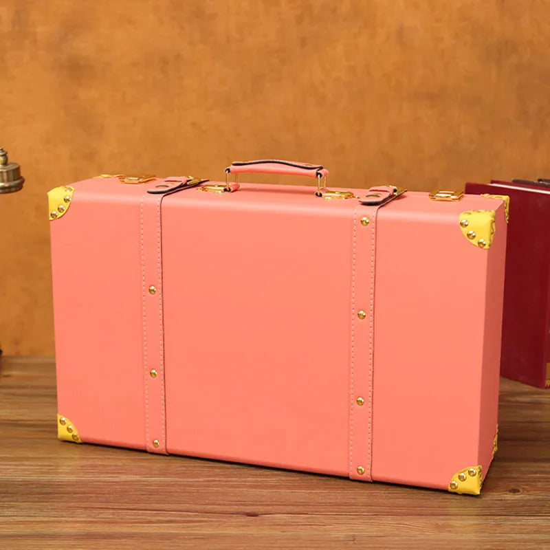Luxurious Vintage Trunk Suitcases Leather — Brown | KIMLUD