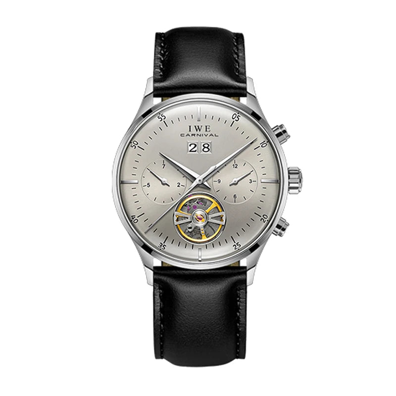 CARNIVAL Skeleton Tourbillon Watches Men Fashion Casual Waterproof Men Rose Gold Automatic Mechanical Watch Relogios Masculino