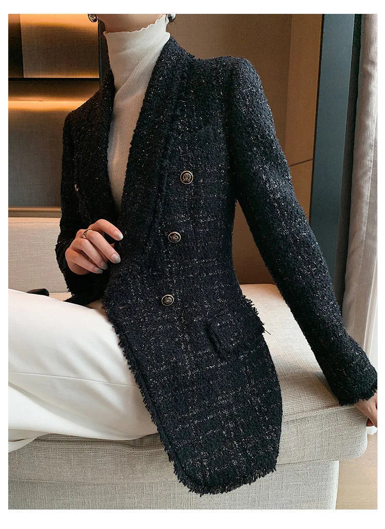 Suit Jacket – Slim Fit – Blended Fabric – Black | KIMLUD