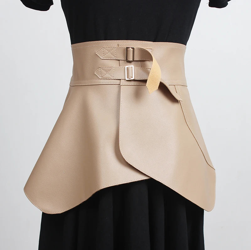 Belts – Wide PU Leather Cummerbund Style – PU Leather | KIMLUD
