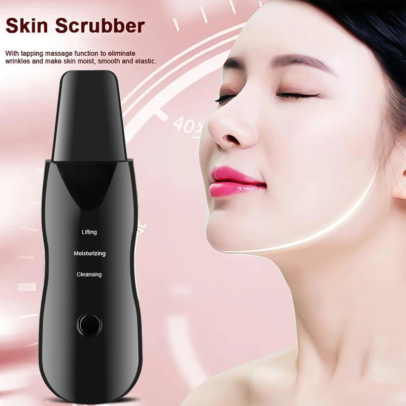 Acrylic Facial Scrubber Vibration Deep Cleansing — Black | KIMLUD
