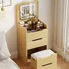 Modern Dressing Table With Mirror — White | KIMLUD