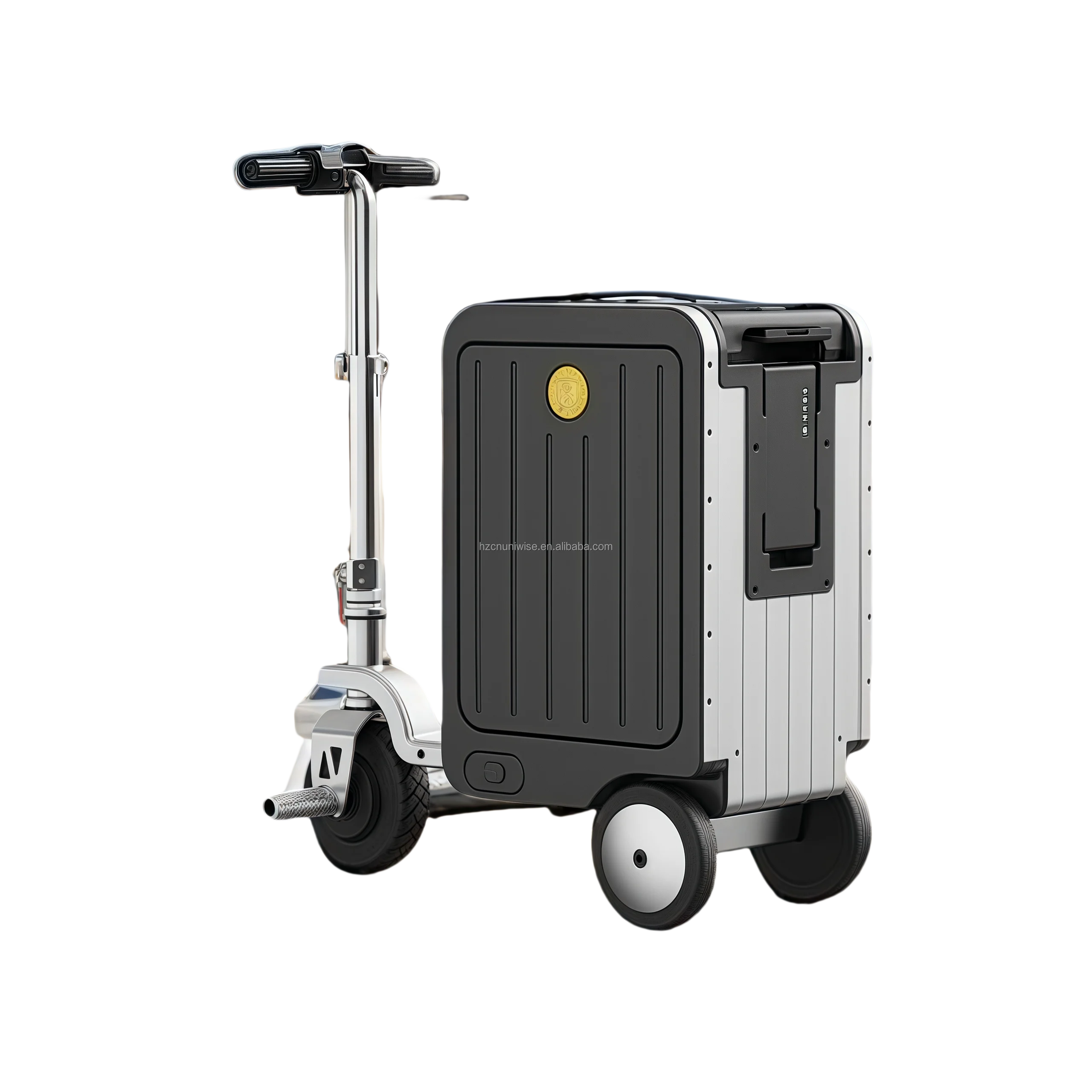 Aluminum Carry-On Luggage Motorized Chassis USB Charging — Cream | KIMLUD