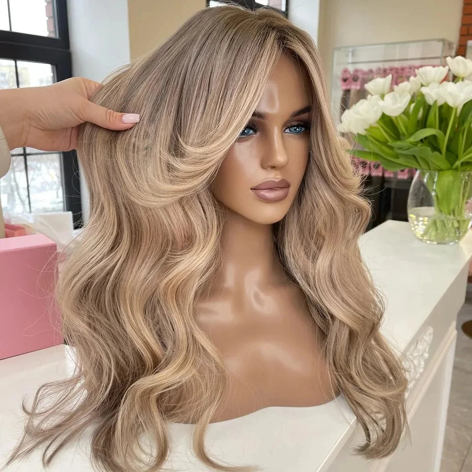 100% Virgin Human Hair Transparent Hairline 613 European Hair Ombre Color Body Wave Lace Front Wigs for Best Choice