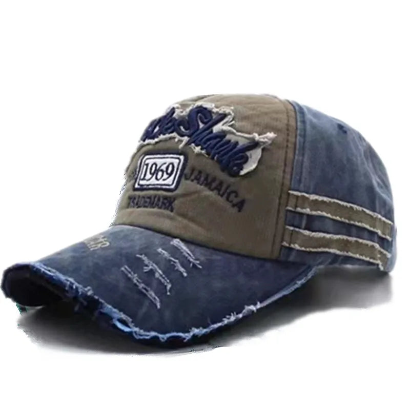 Unisex Washed Denim Baseball Cap High Quality Sports Hats Summer Hat Cap For Men Women 1969 Letter Streetwear Cap