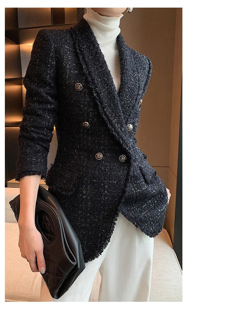 Suit Jacket – Slim Fit – Blended Fabric – Black | KIMLUD