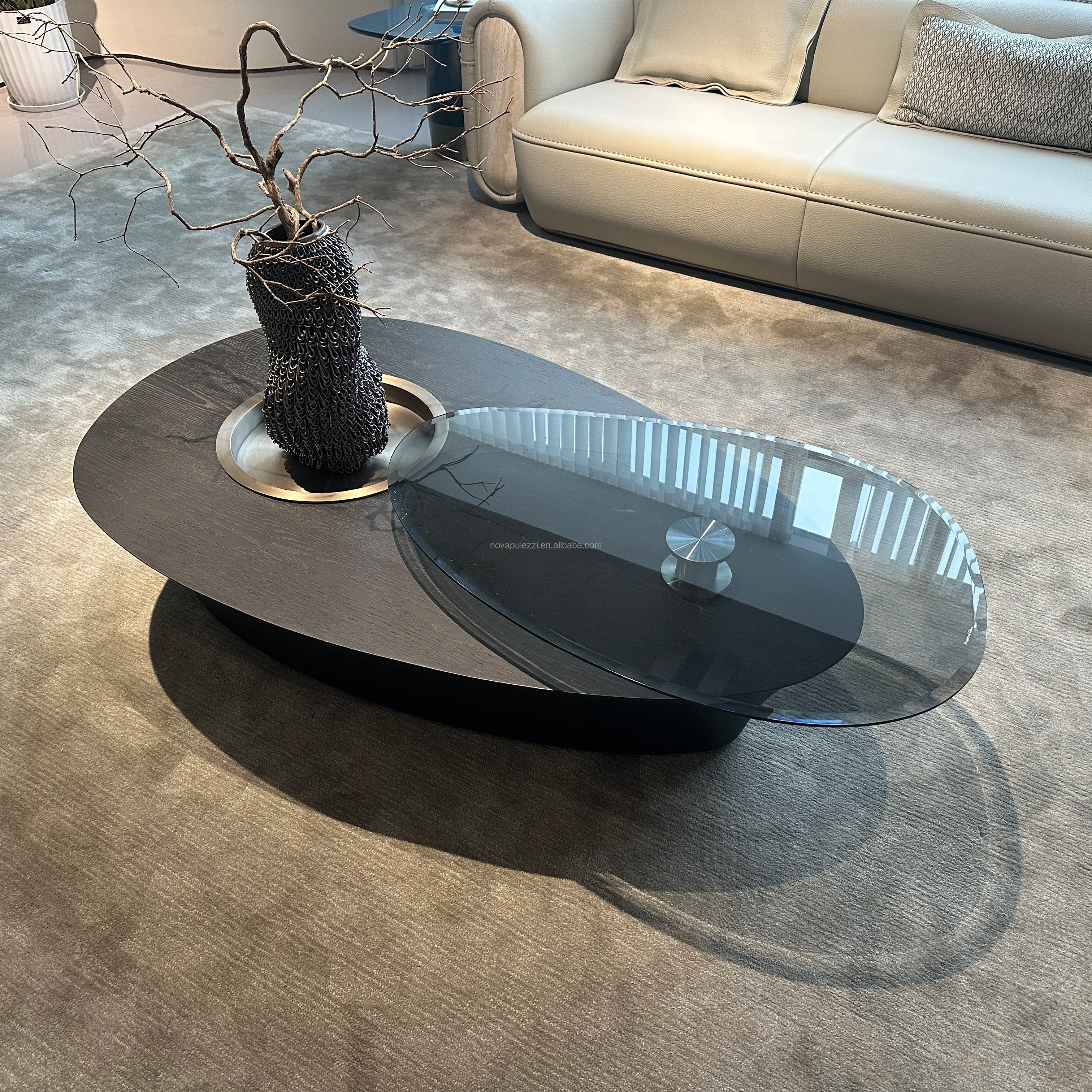 Modern Minimalist Luxury Marble Coffee Table for Home Oval Living Room Furniture Stone Material for Home Use