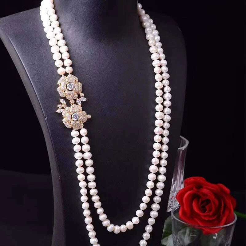2rows-freshwater-pearl-whitegray-round-8-9mm-necklace-24-26-fppj-wholesale-for-woman-gift-kimlud-kimlud-33912928