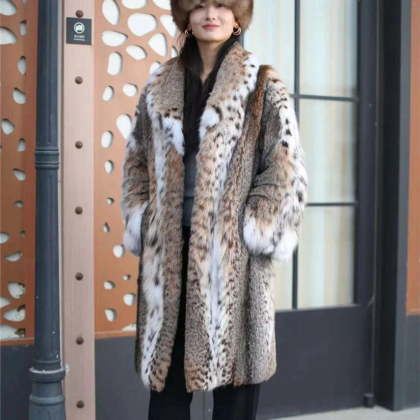 New Winter Thick Women bobcat Coat for Sale Overcoat Clothing Leopard New Winter Thick Women bobcat Coat for Sale Overcoat Clothing Leopard