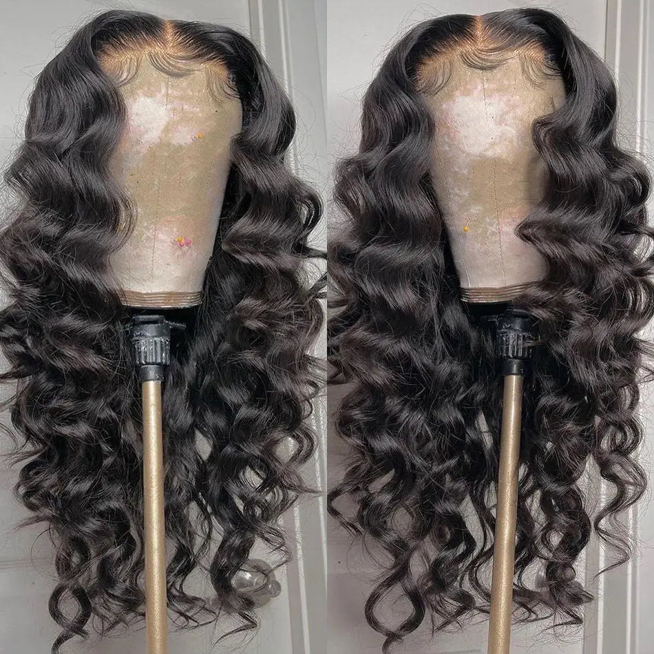 Human Hair Lace Front Wig 13x4 Deep Wave Glueless — Natural Color | KIMLUD