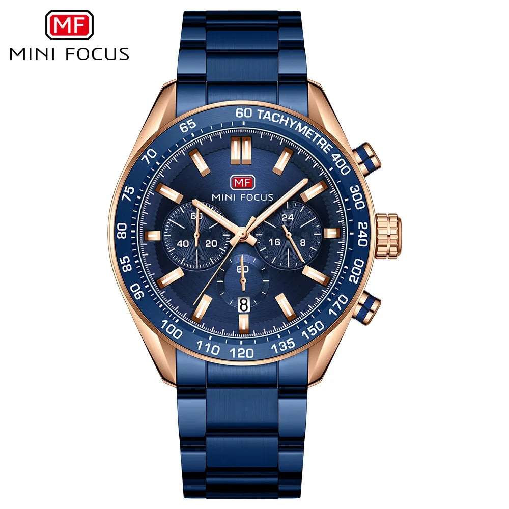 Stainless Steel Multifunction Watch Solid — Silver | KIMLUD