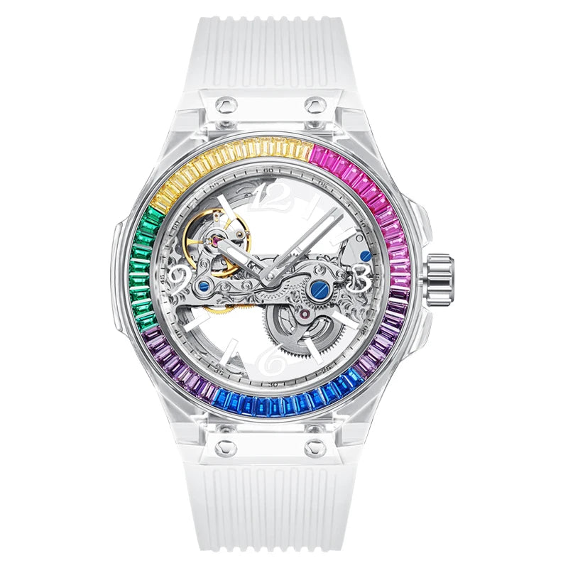 Silicone Band Diamond Inlaid Watch — Black | KIMLUD
