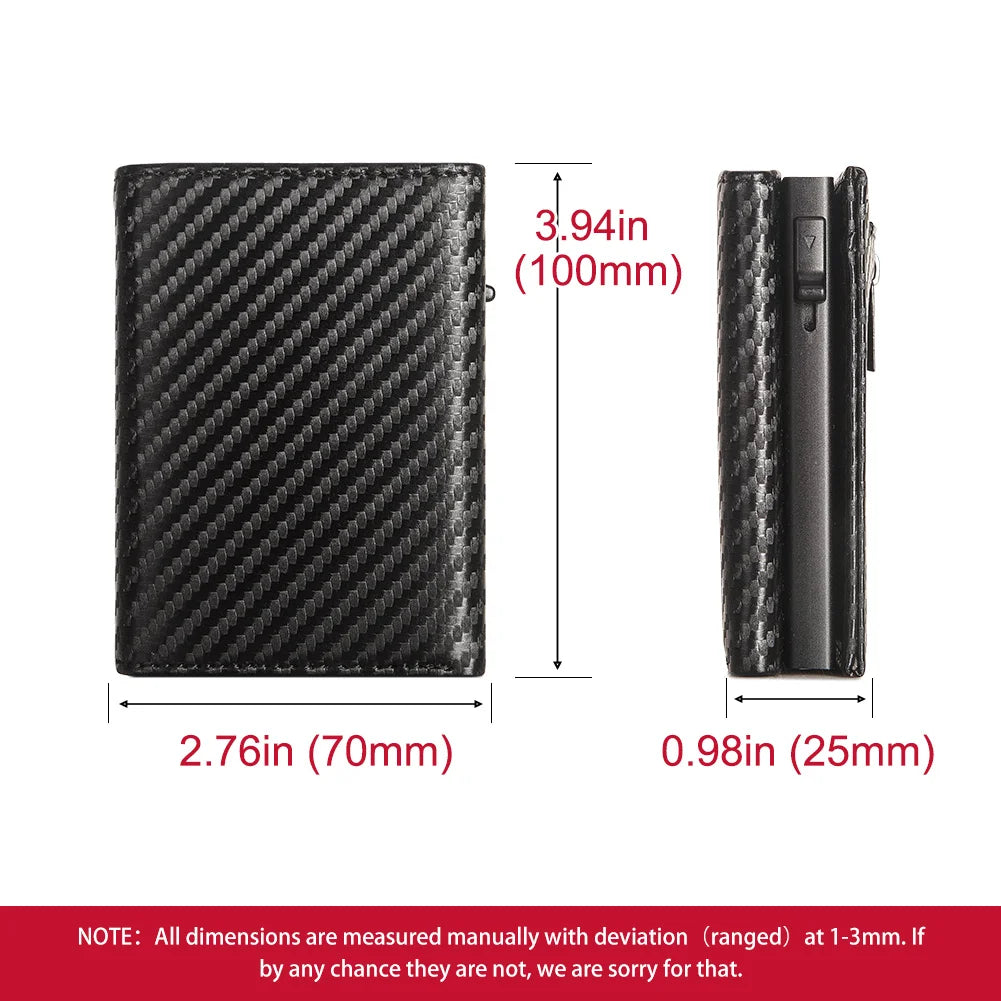 Wholesale Smart Credit Cards Holder Custom Logo Pop-Up Wallet for Men RFID Blocking Aluminum Carbon Fiber Credit CardHolder Case