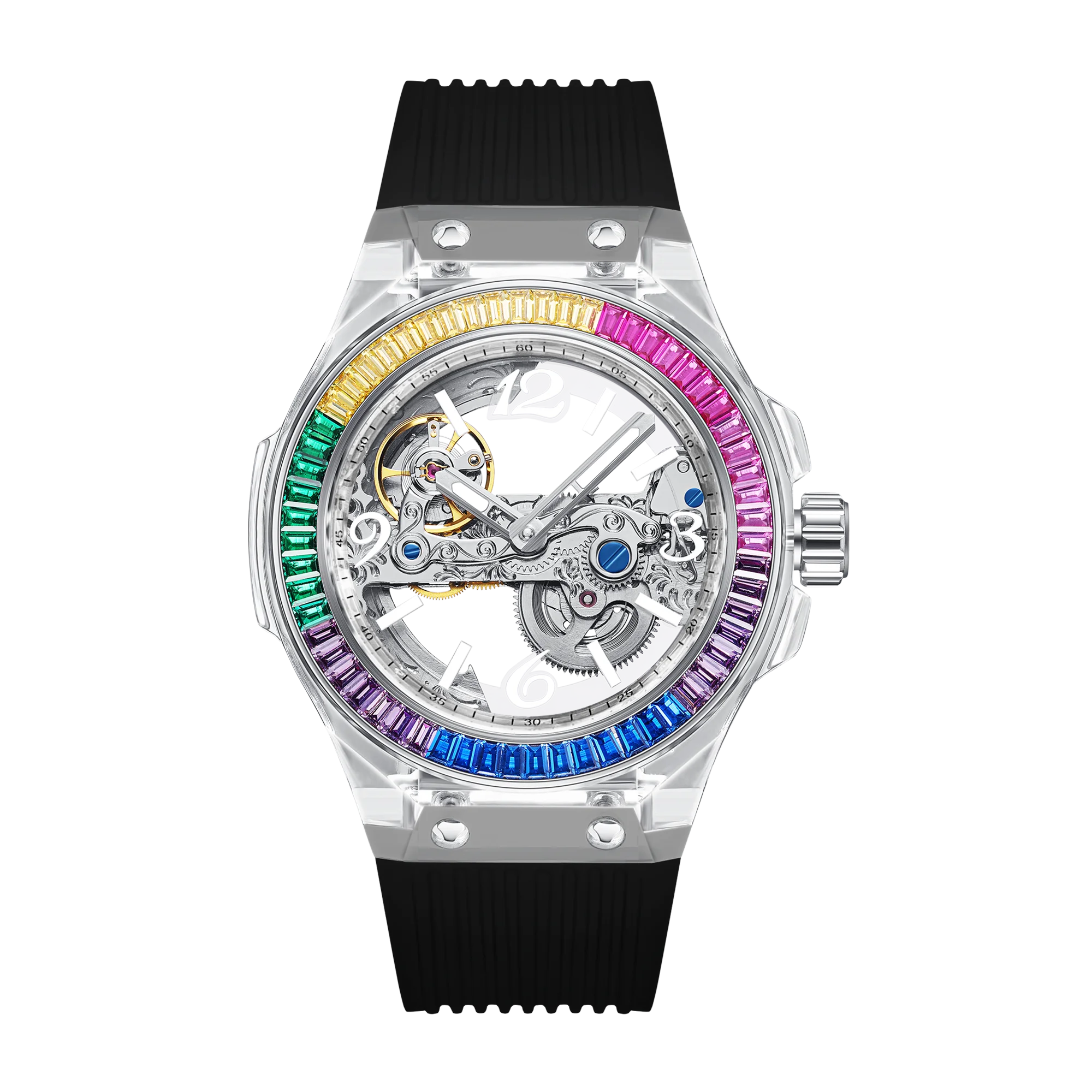 Stainless Steel Hollow Design Watch — Black | KIMLUD
