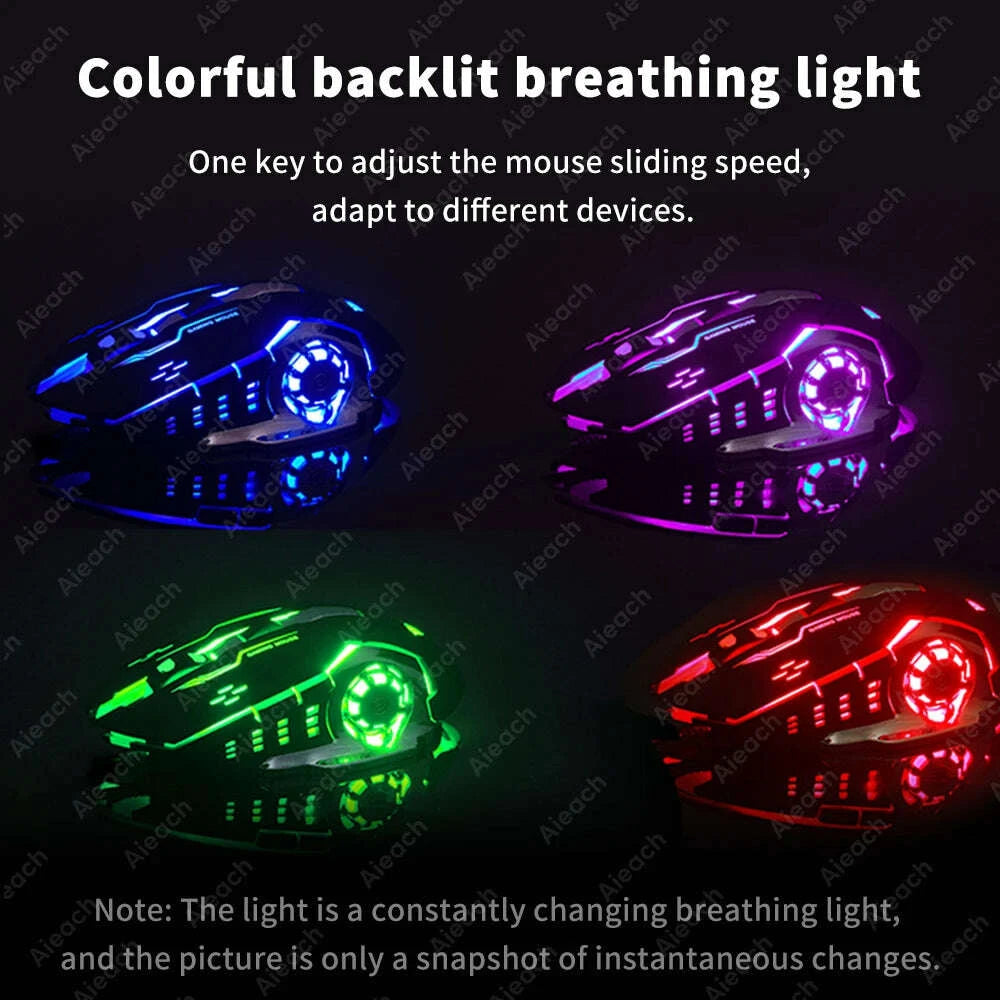 KIMLUD, AIEACH Bluetooth Mouse Gaming Computer Rechargeable Wireless Mouse USB Mechanical E-Sports Backlight PC Gamer Mouse For Computer, KIMLUD Womens Clothes